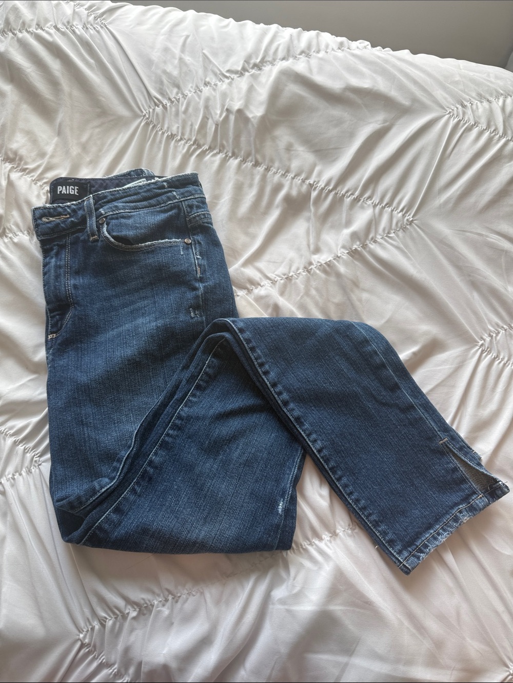 PAIGE Dark Blue Skinny Jeans - Hoxton Ankle Peg